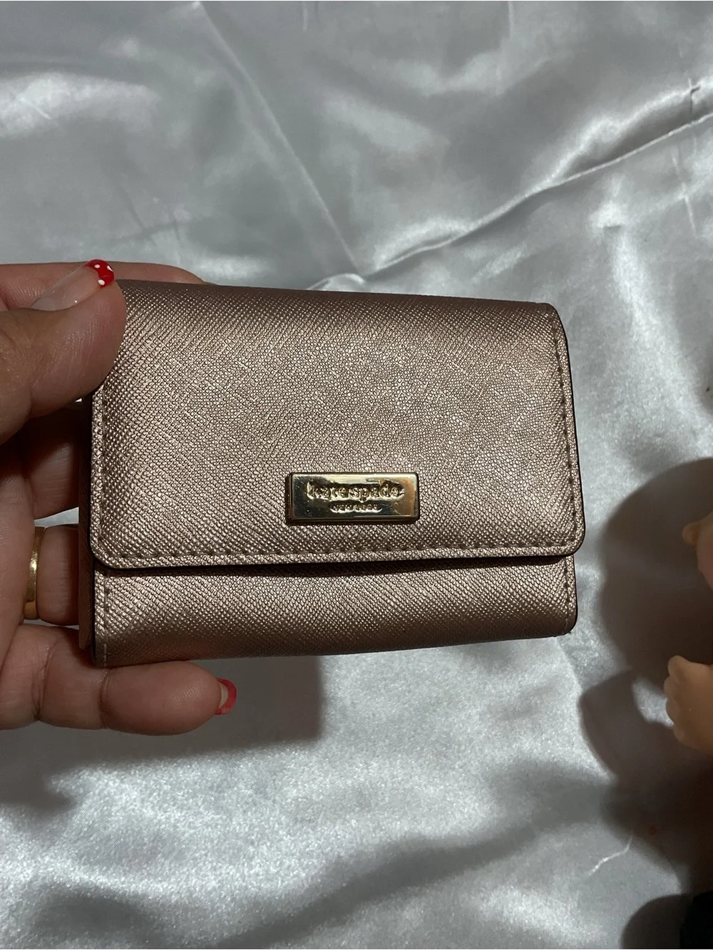 Kate Spade Metallic Rose Gold Small Wallet